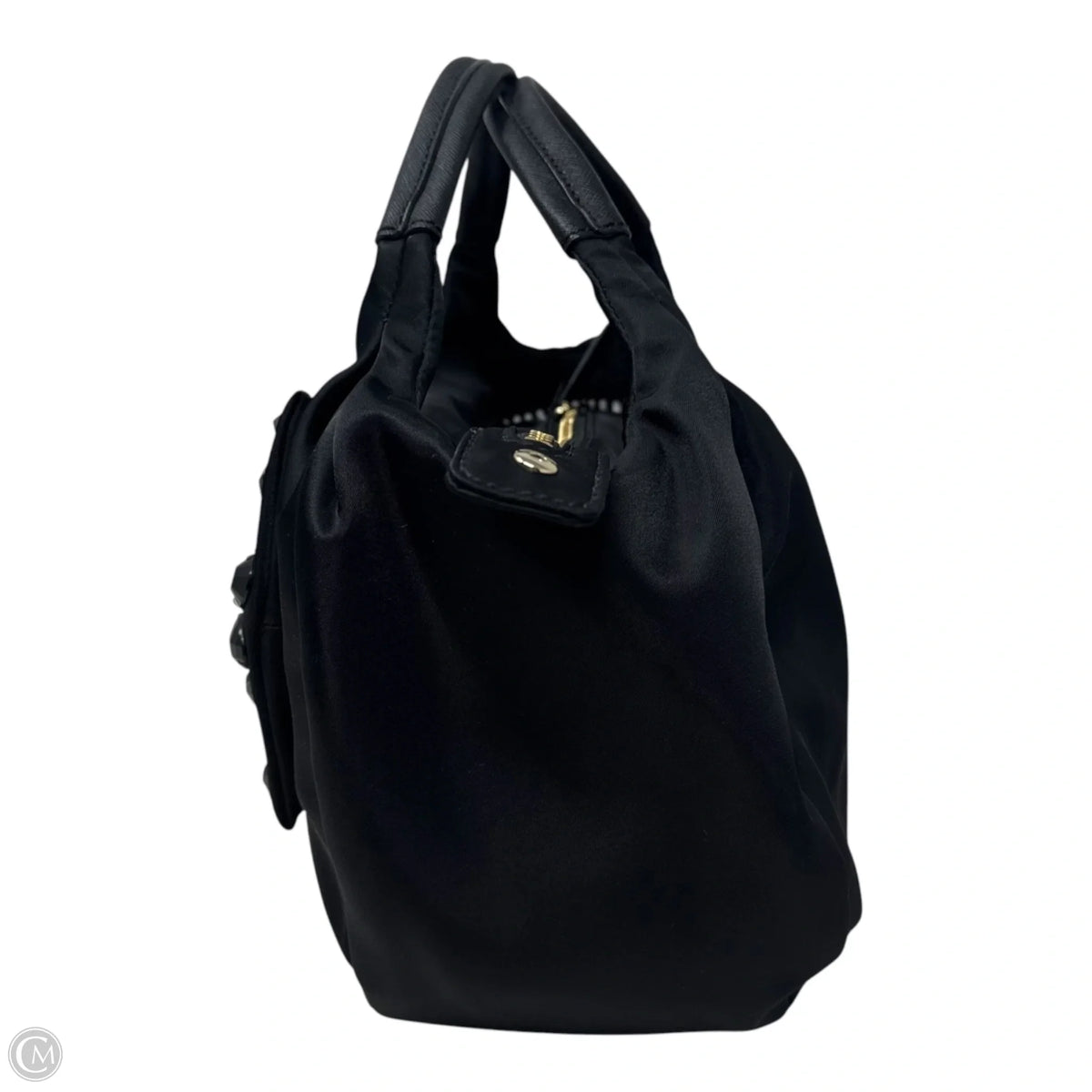 Bedazzled Bow Nylon Handbag Designer By Kate Spade, Size: Medium