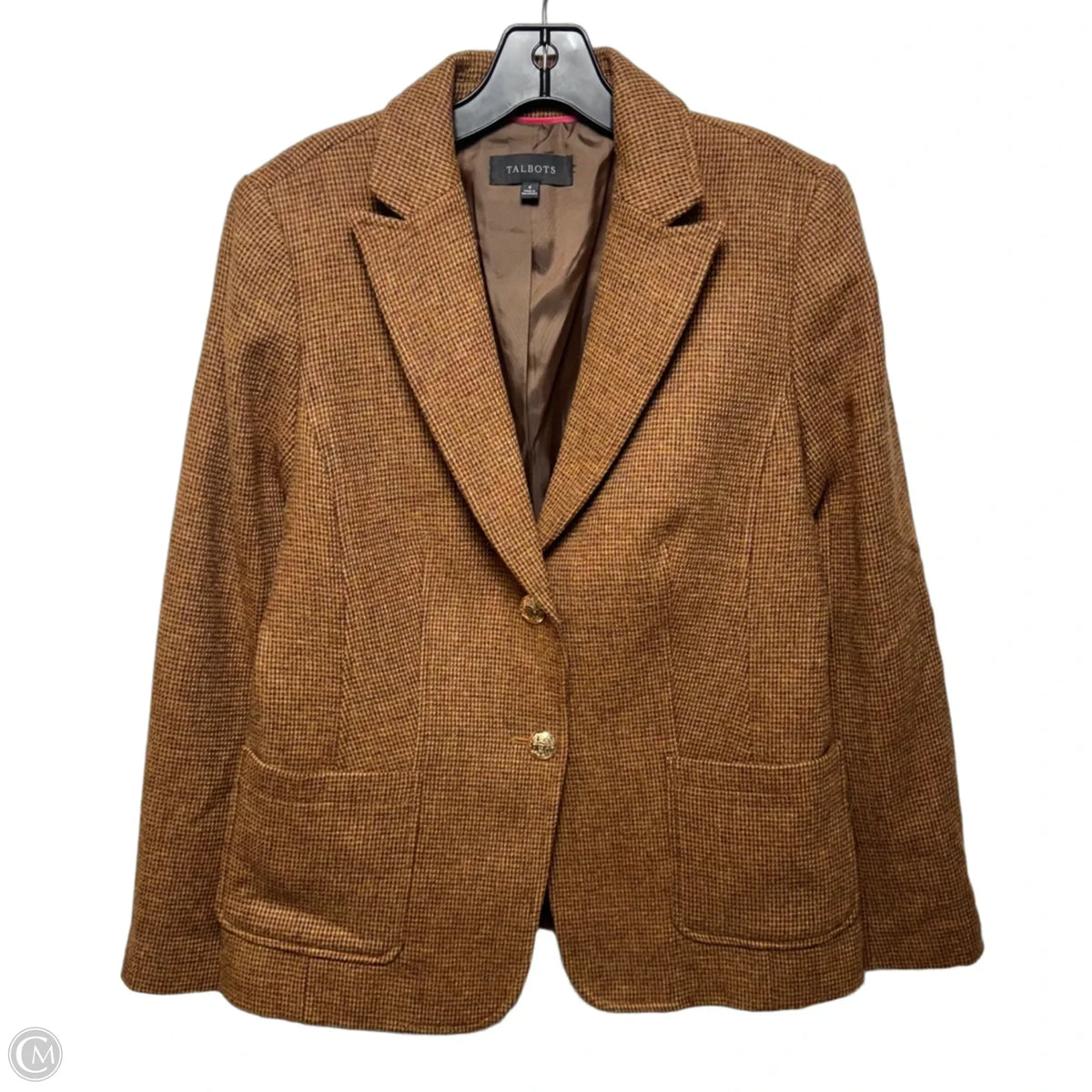 Wool Blend Blazer By Talbots In Brown, Size: 6