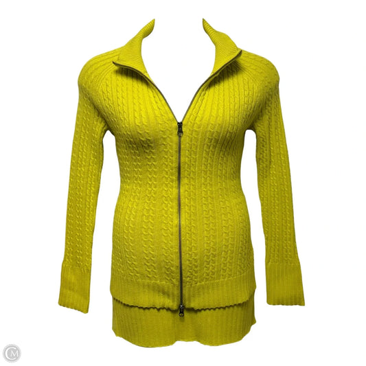 Cable Knit Sweater & Skirt Matching Set By Free People In Chartreuse, Size: M