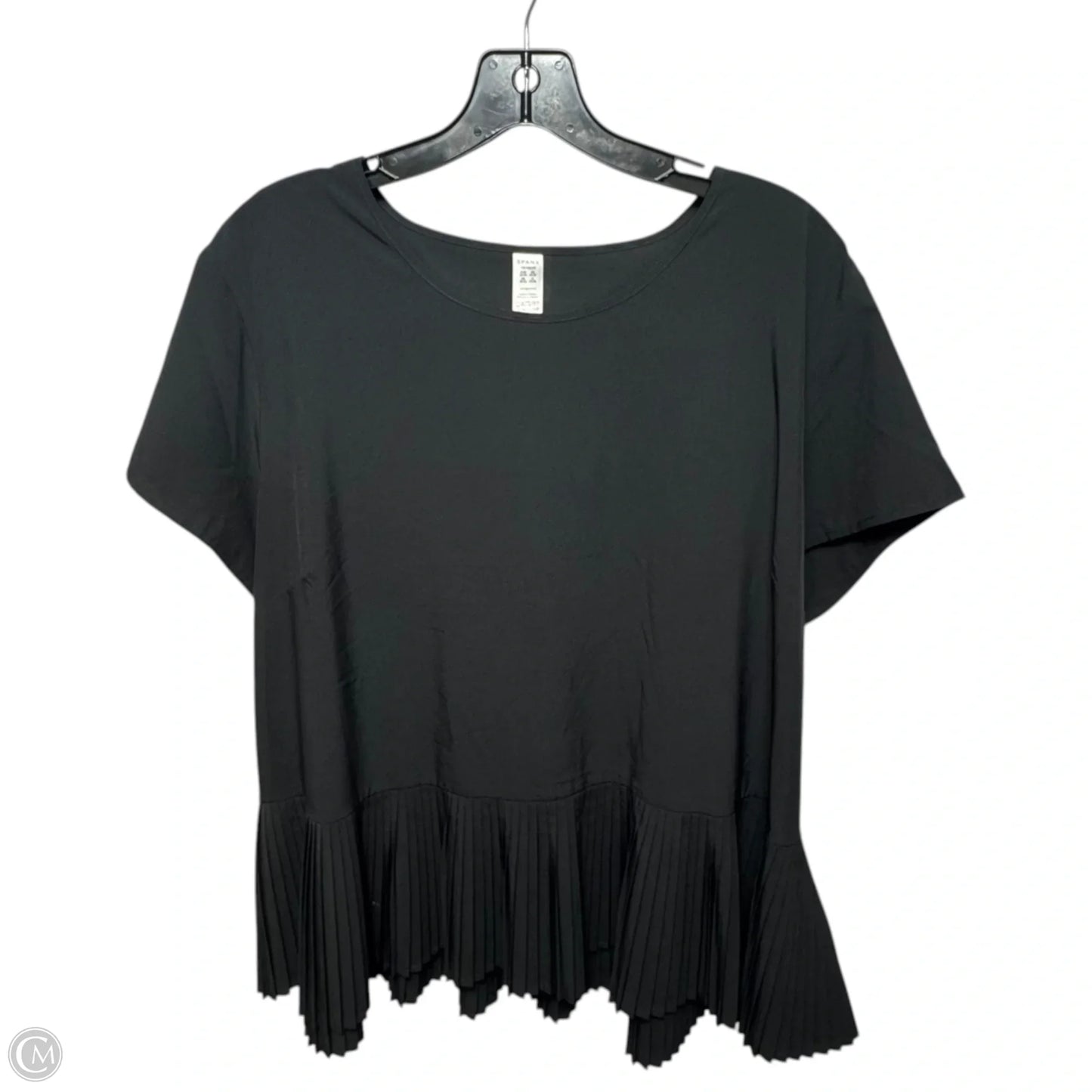 Top Short Sleeve By Spanx In Black, Size: 1x