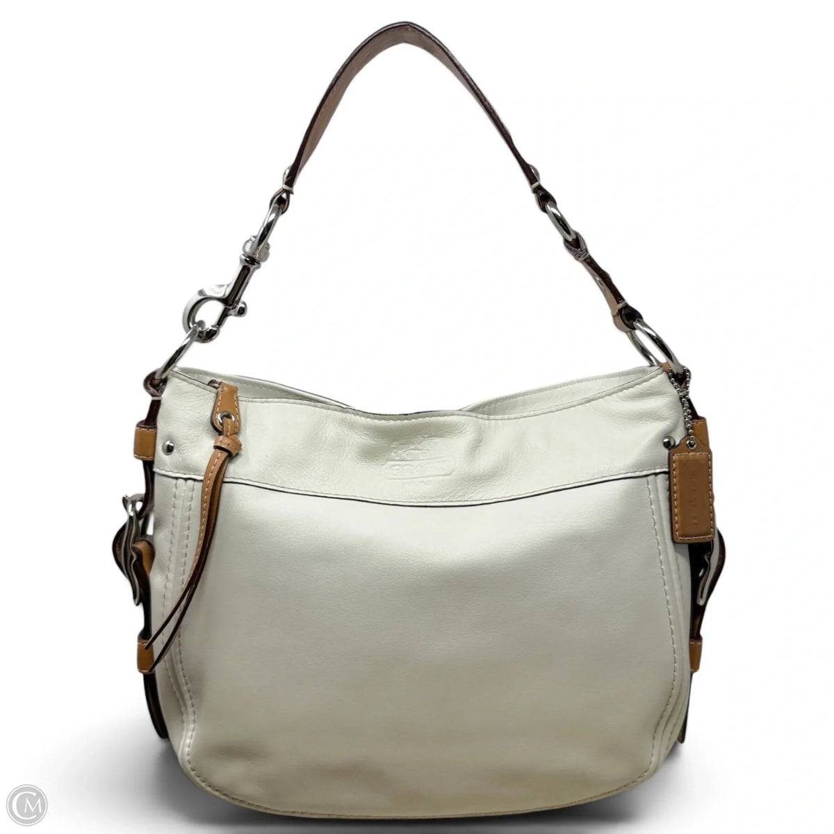 Vintage Zoe Leather Shoulder Bag Designer By Coach, Size: Medium
