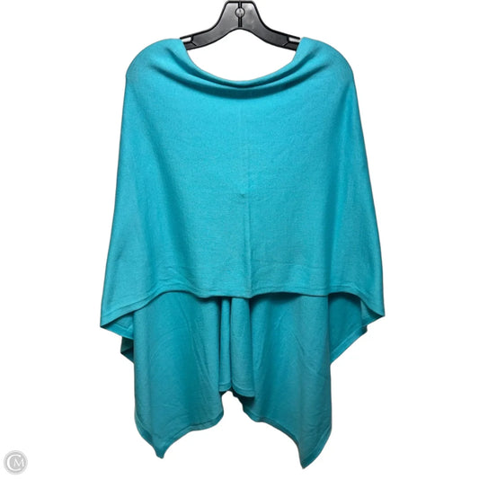 Knit Poncho By Oli & Sophia In Blue, Size: Osfm
