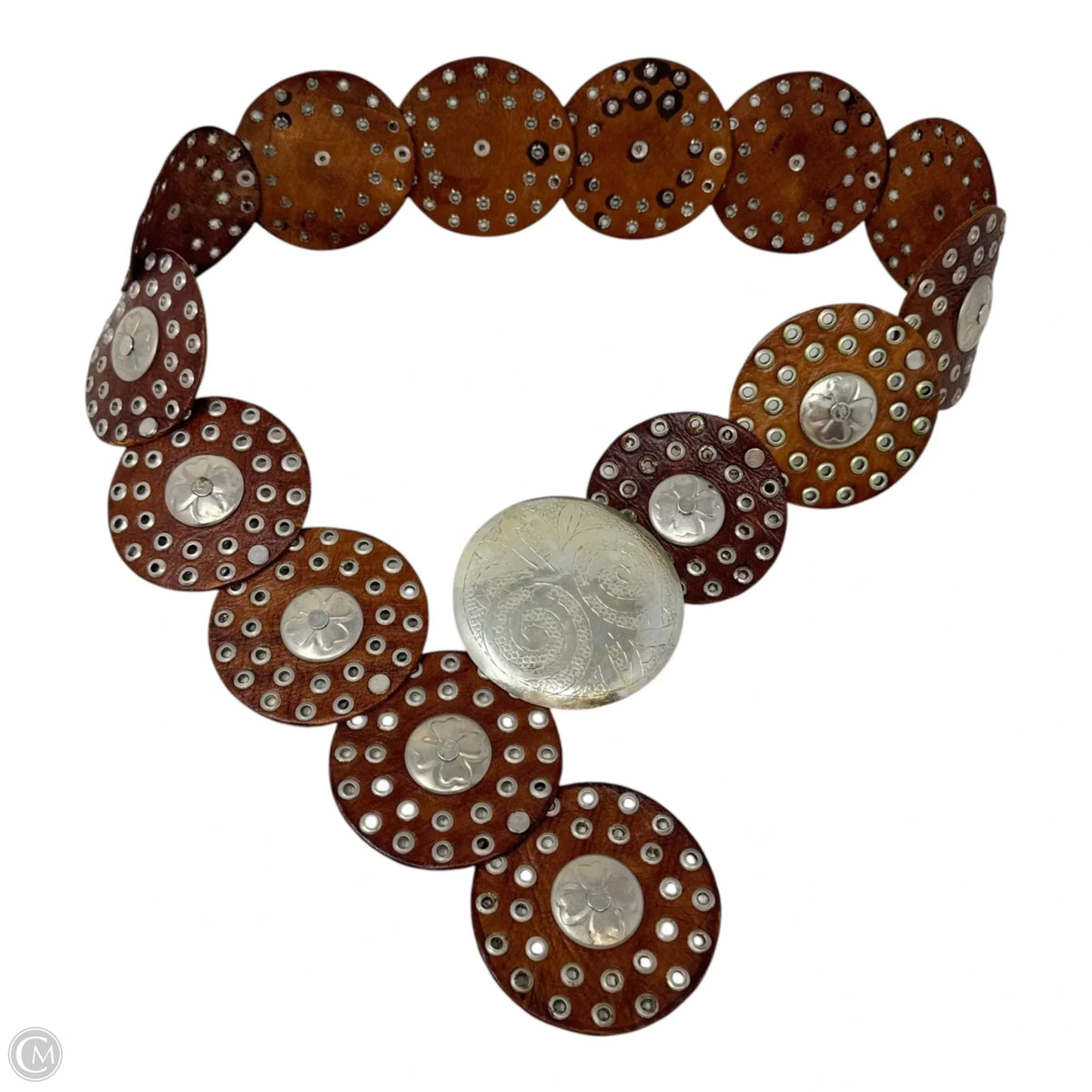 Concho Grommet Leather Belt