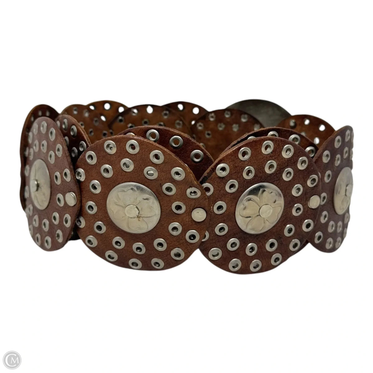 Concho Grommet Leather Belt
