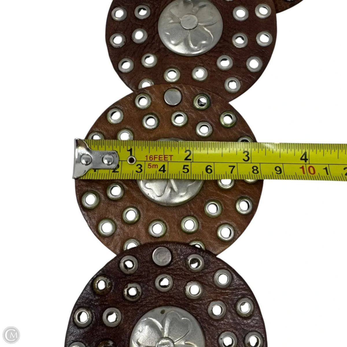 Concho Grommet Leather Belt
