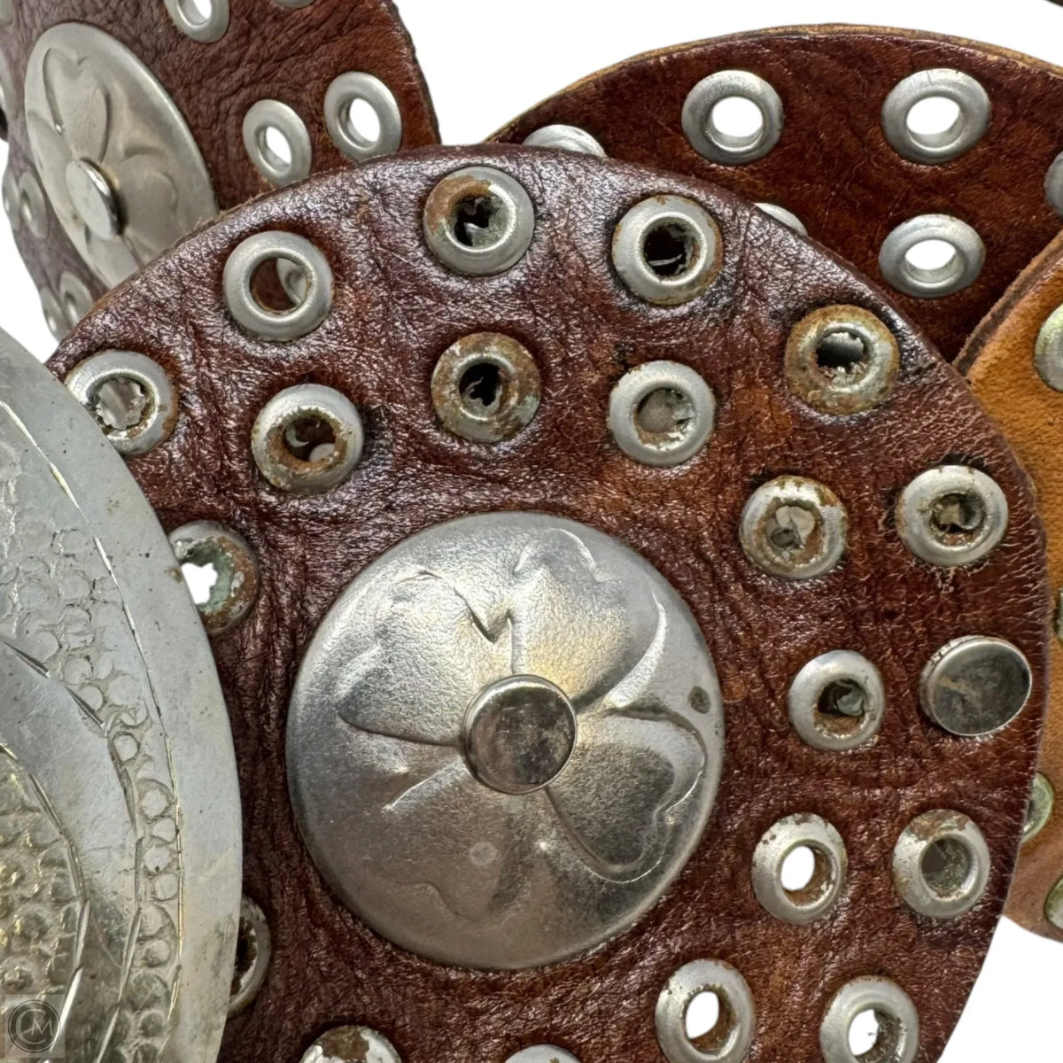 Concho Grommet Leather Belt