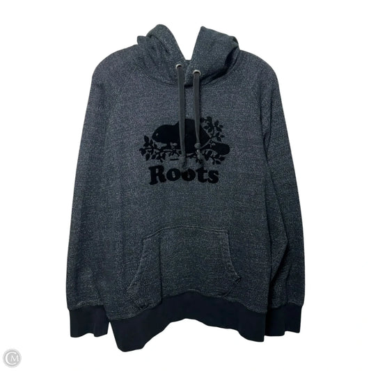 Organic Original Kanga Hoodie By Roots In Black Pepper, Size: L