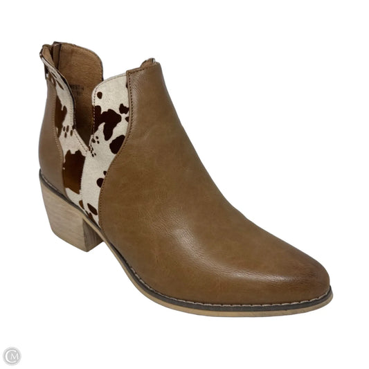 West 4 Cow Print Booties By Pierre Dumas In Tan, Size: 7.5