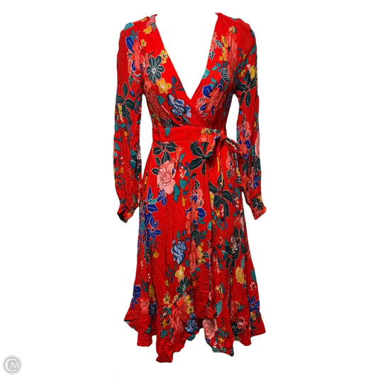Boswell Textured Wrap Dress By Anthropologie In Floral Print, Size: 0