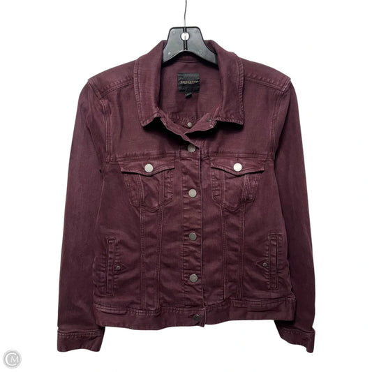 Jacket Denim By Liverpool In Maroon, Size: M