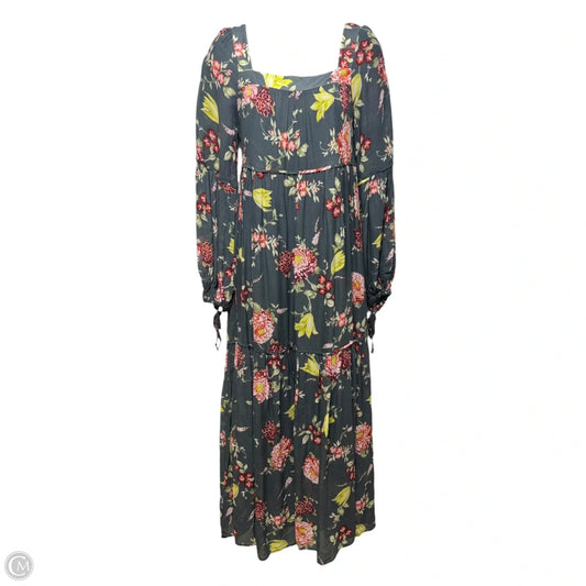 Tiered Dress Casual Maxi By Anthropologie In Floral Print, Size: XS