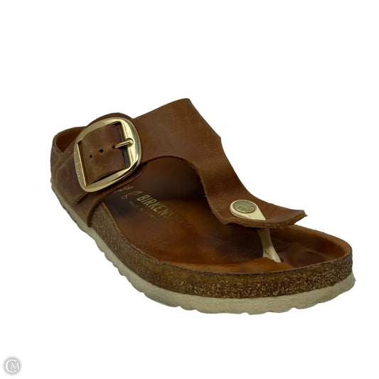 Gizeh Big Buckle Sandals By Birkenstock In Tan, Size: 7