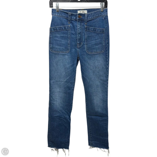 Jeans Full Length Classic Straight By Madewell In Blue Denim, Size: 0/25