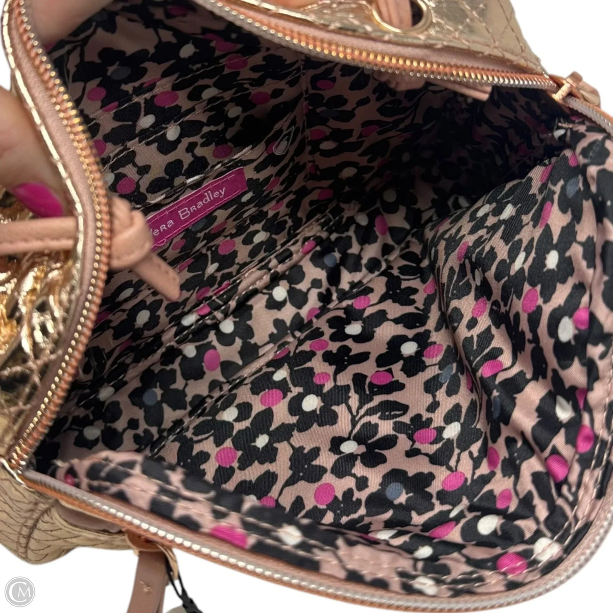 Metallic RFID Crossbody By Vera Bradley, Size: Medium