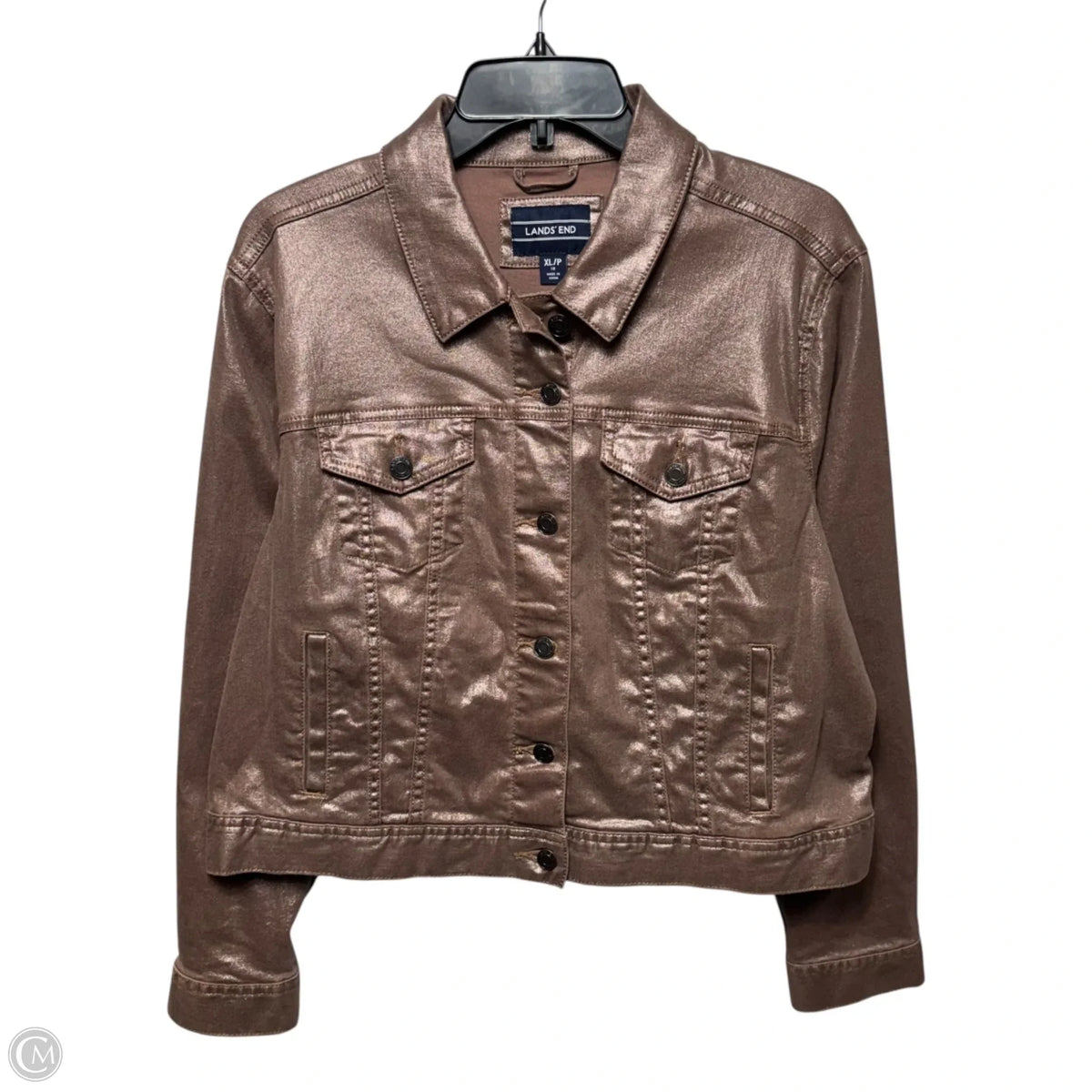 Jacket Denim By Lands End In Bronze, Size: Xlp