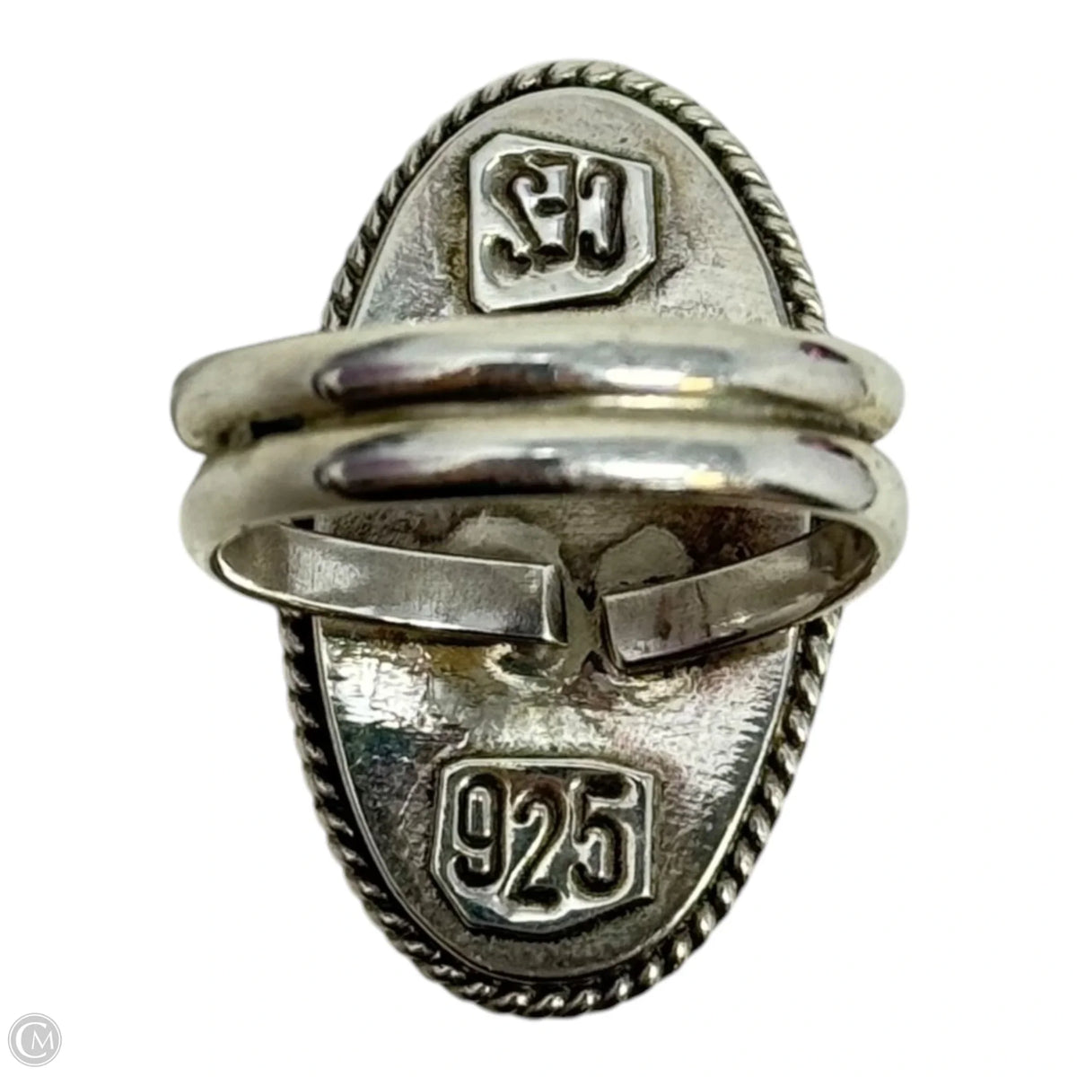Lapis Bezel Set Sterling Silver Statement Ring Stamped CES, Size: 8