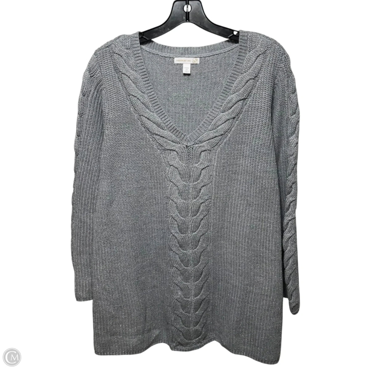 Sweater By Westport In Grey & Silver, Size: 2x