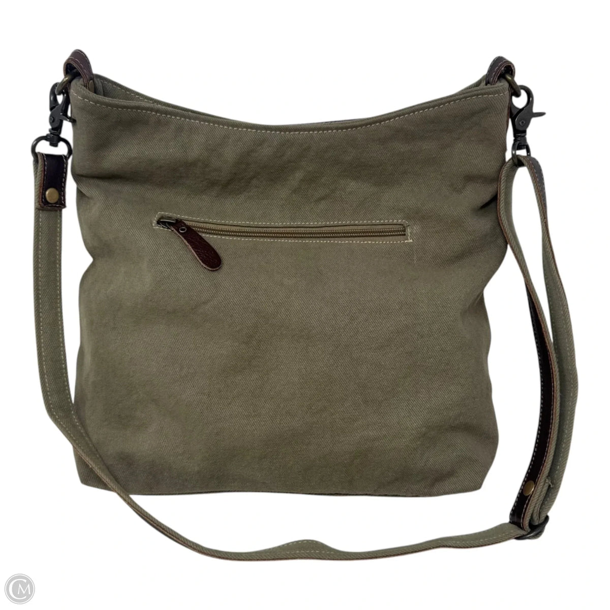 Leather Trim Handbag By Myra, Size: Medium