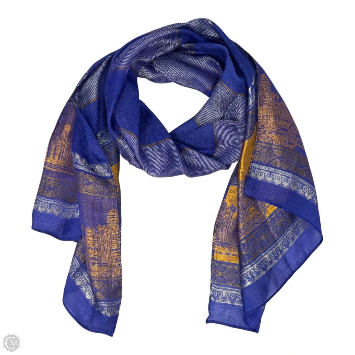 Metallic Silk Scarf Long