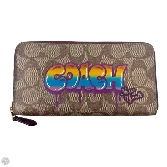 Graffiti Accordion Zip Wallet Designer By Coach, Size: Medium