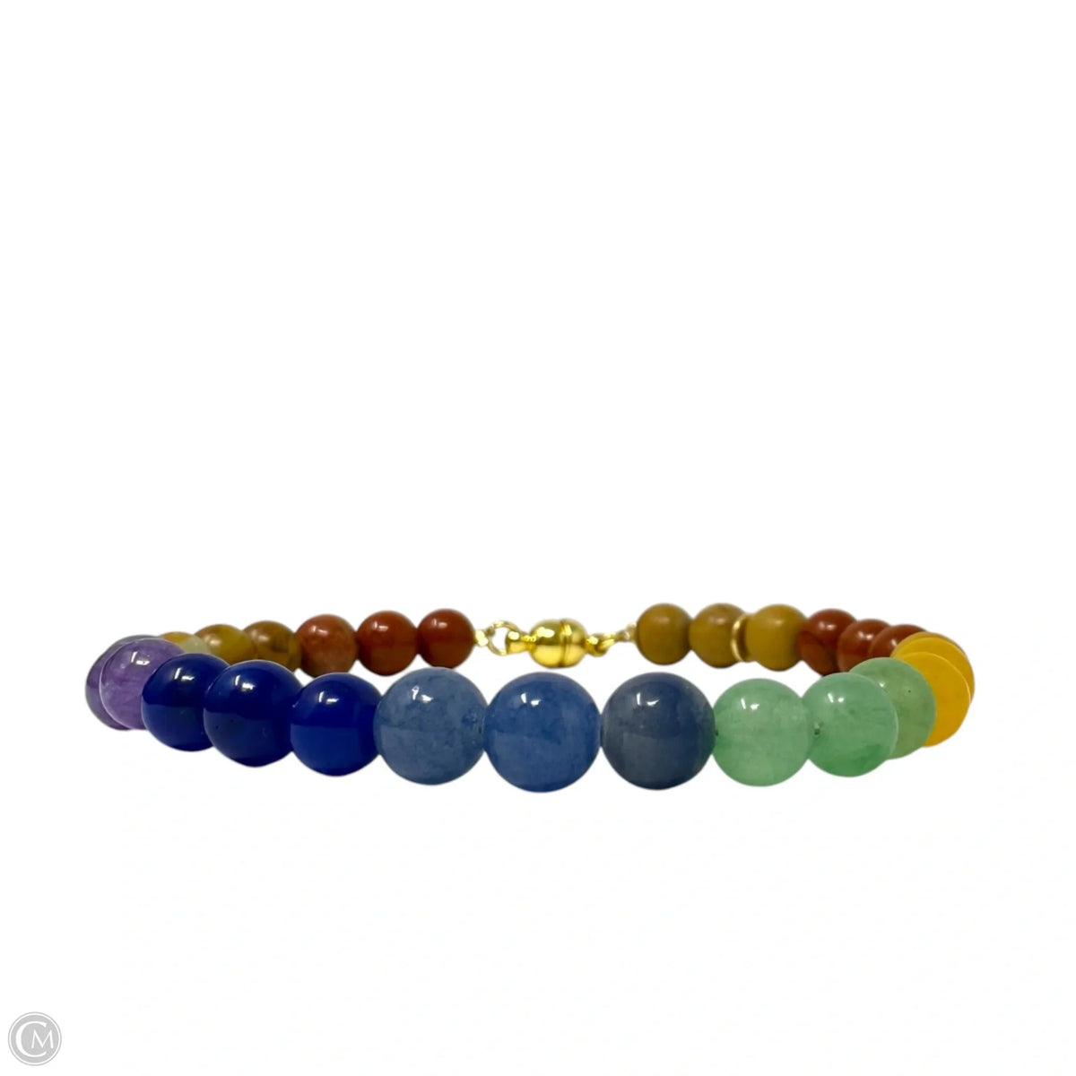 Rainbow Beaded Magnetic Clasp Bracelet