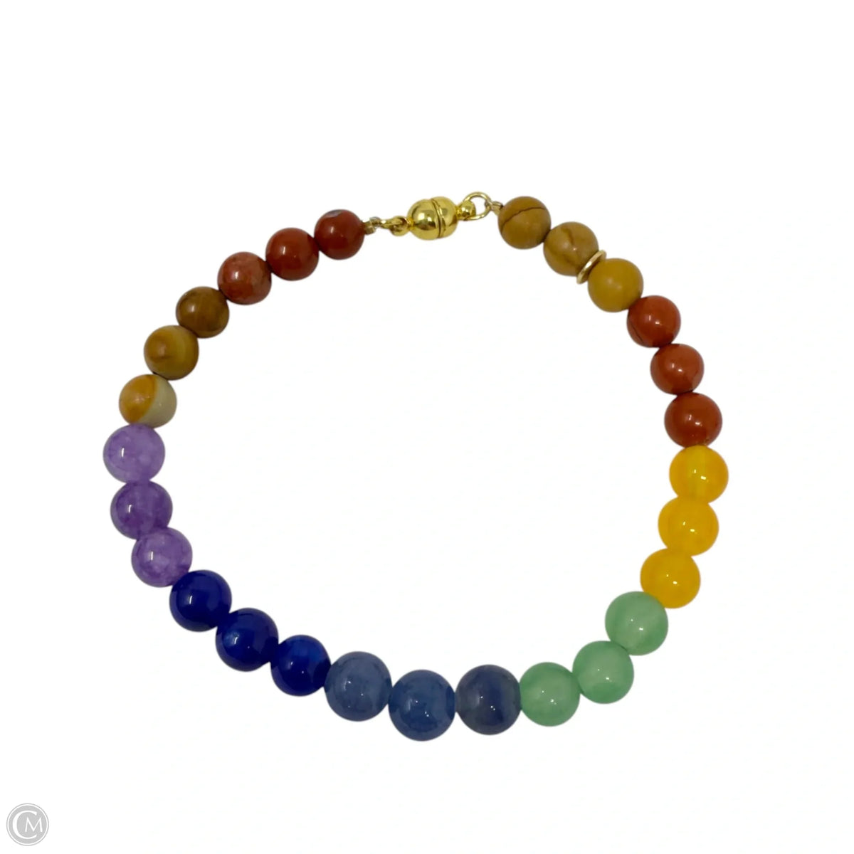 Rainbow Beaded Magnetic Clasp Bracelet