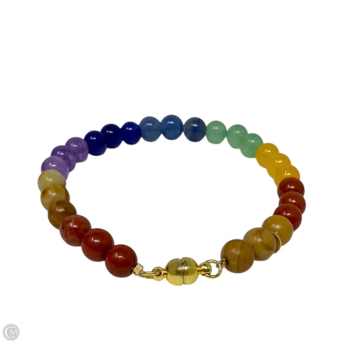 Rainbow Beaded Magnetic Clasp Bracelet