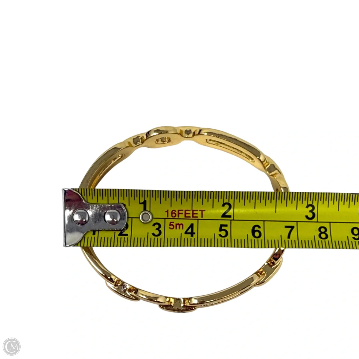 Gold Tone Hinged Bangle Bracelet