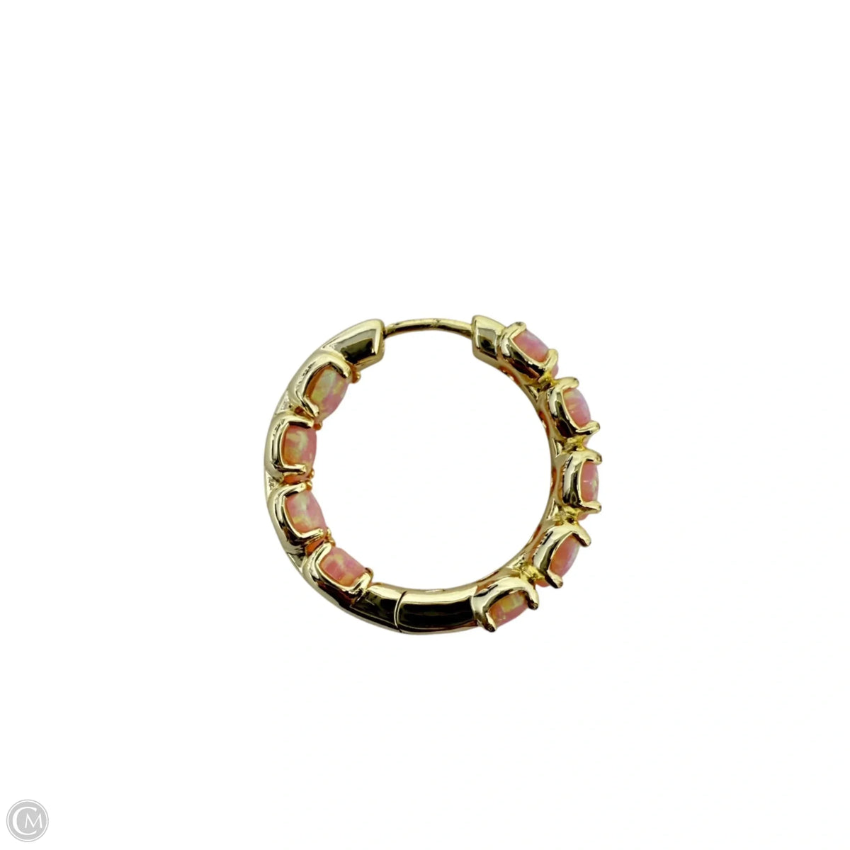 Pink Opal Hoop Earrings