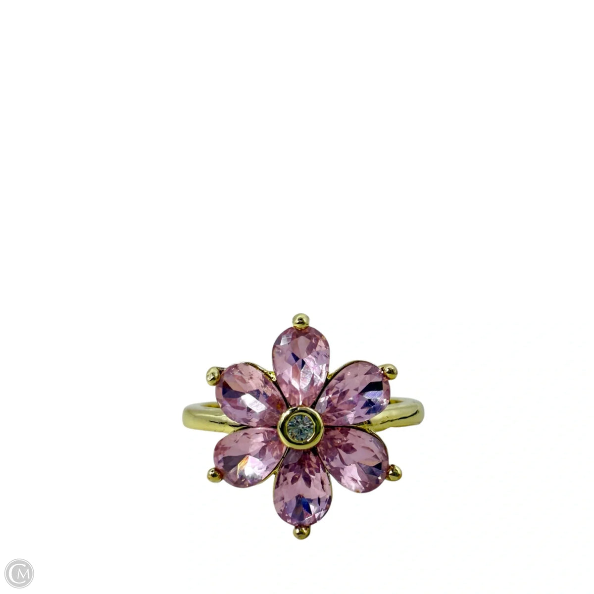 Pink Flower Statement Ring, Size: 8