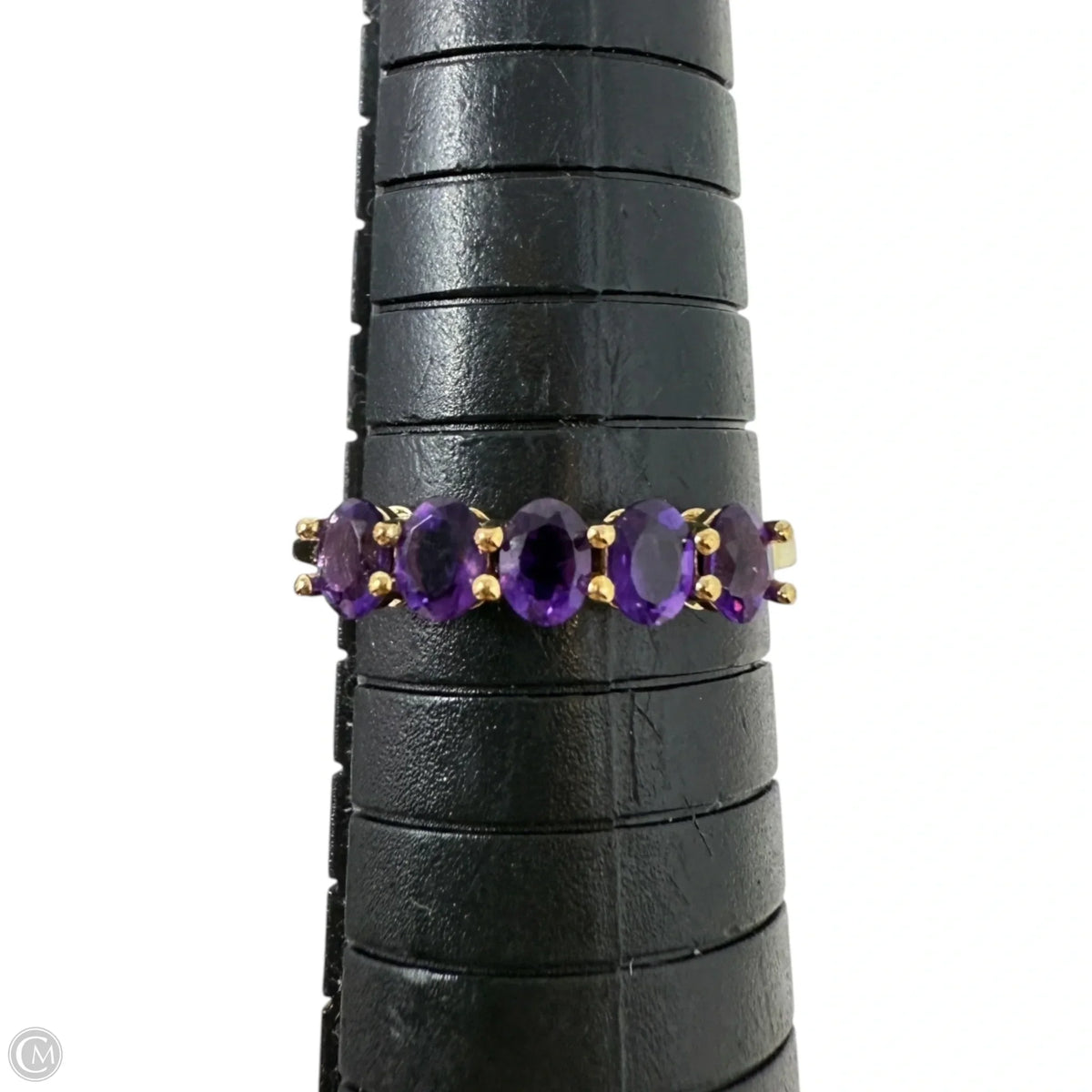 Brass & 5 Stone Purple Gem Statement Ring By YS India, Size: 8