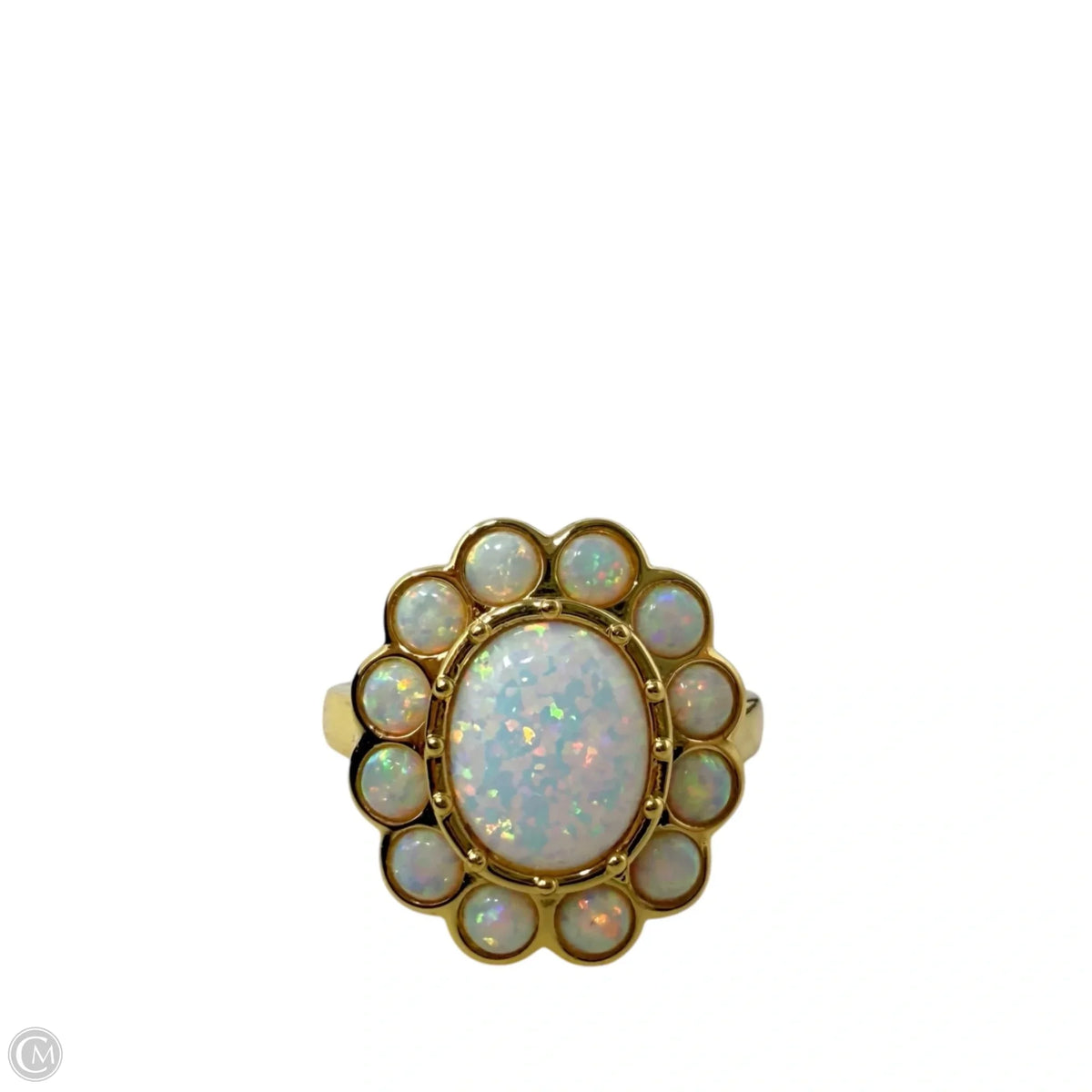 Brass & Opal Cocktail Ring By PAJ , Size: 7