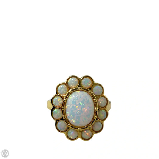 Brass & Opal Cocktail Ring By PAJ , Size: 7