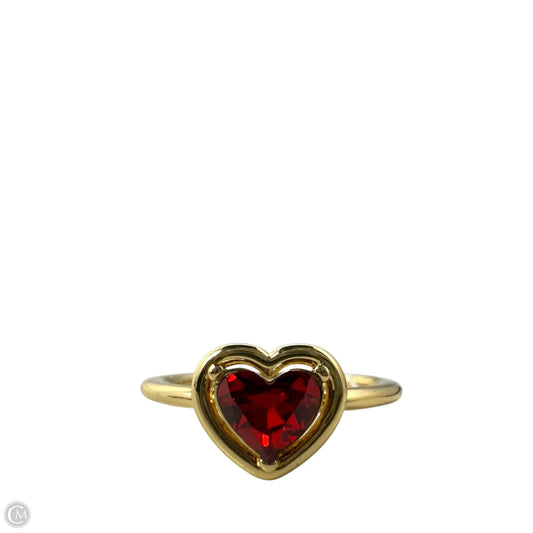 Bezel-Set Crystal Heart Ring Designer By Coach, Size: 8