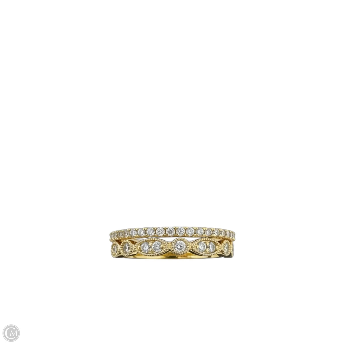 Clear Stone Stackable Pave Band Ring Set, Size: 02 Piece Set