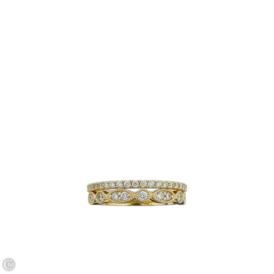 Clear Stone Stackable Pave Band Ring Set, Size: 02 Piece Set
