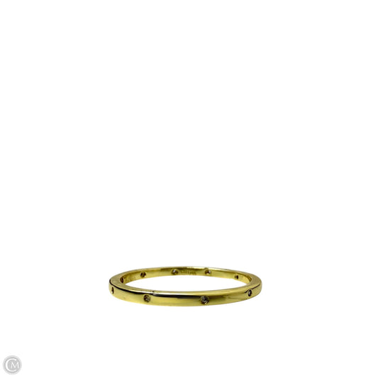 Scattered Clear Stone & Gold Tone Band Ring By Clothes Mentor, Size: 8