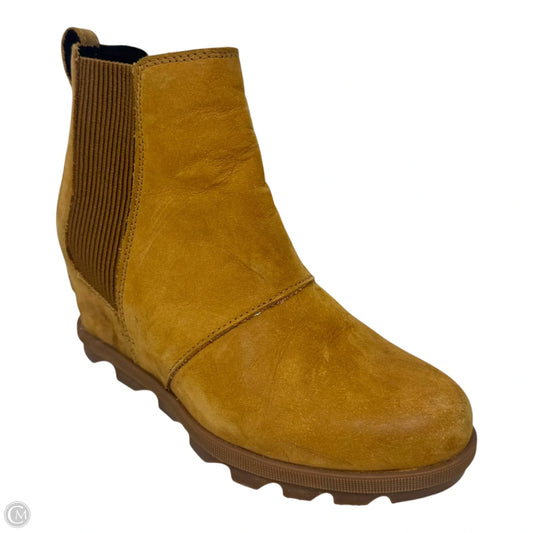 Joan Wedge Boots Ankle Heels By Sorel In Tan, Size: 8