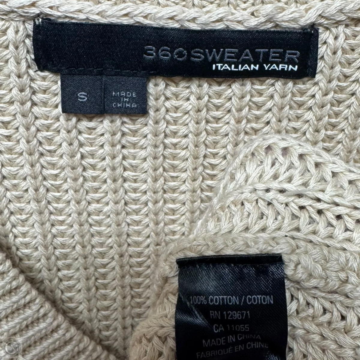 Cotton Sweater By 360cashmere In Tan, Size: S