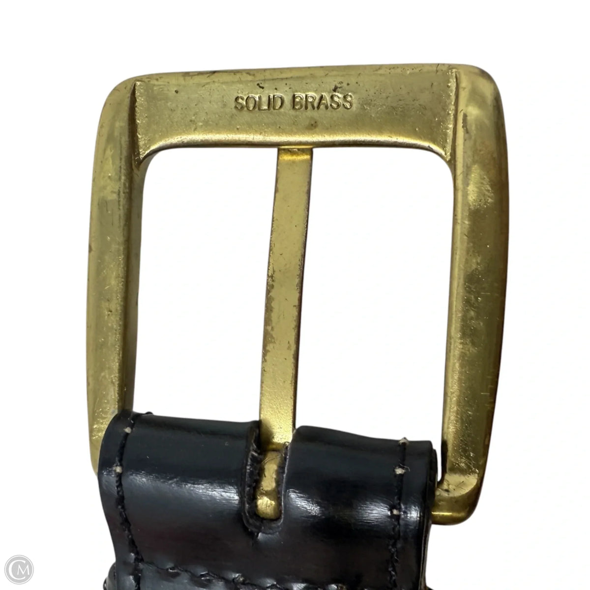Full Grain & Split Leather Belt With Solid Brass Buckle, Size: Xlarge