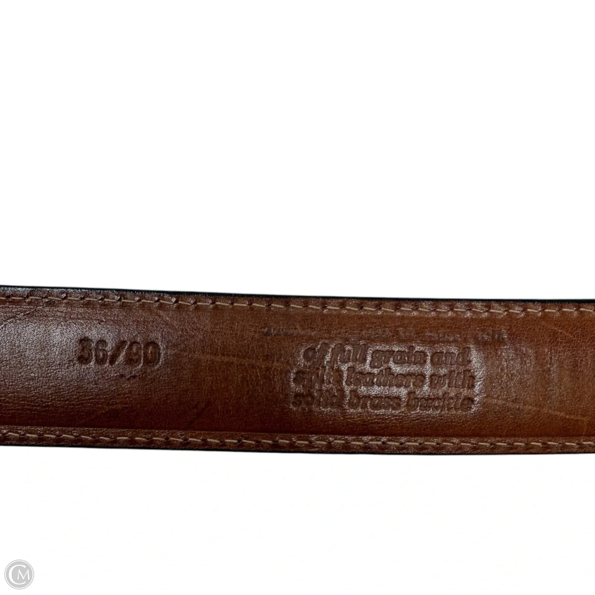 Full Grain & Split Leather Belt With Solid Brass Buckle, Size: Xlarge