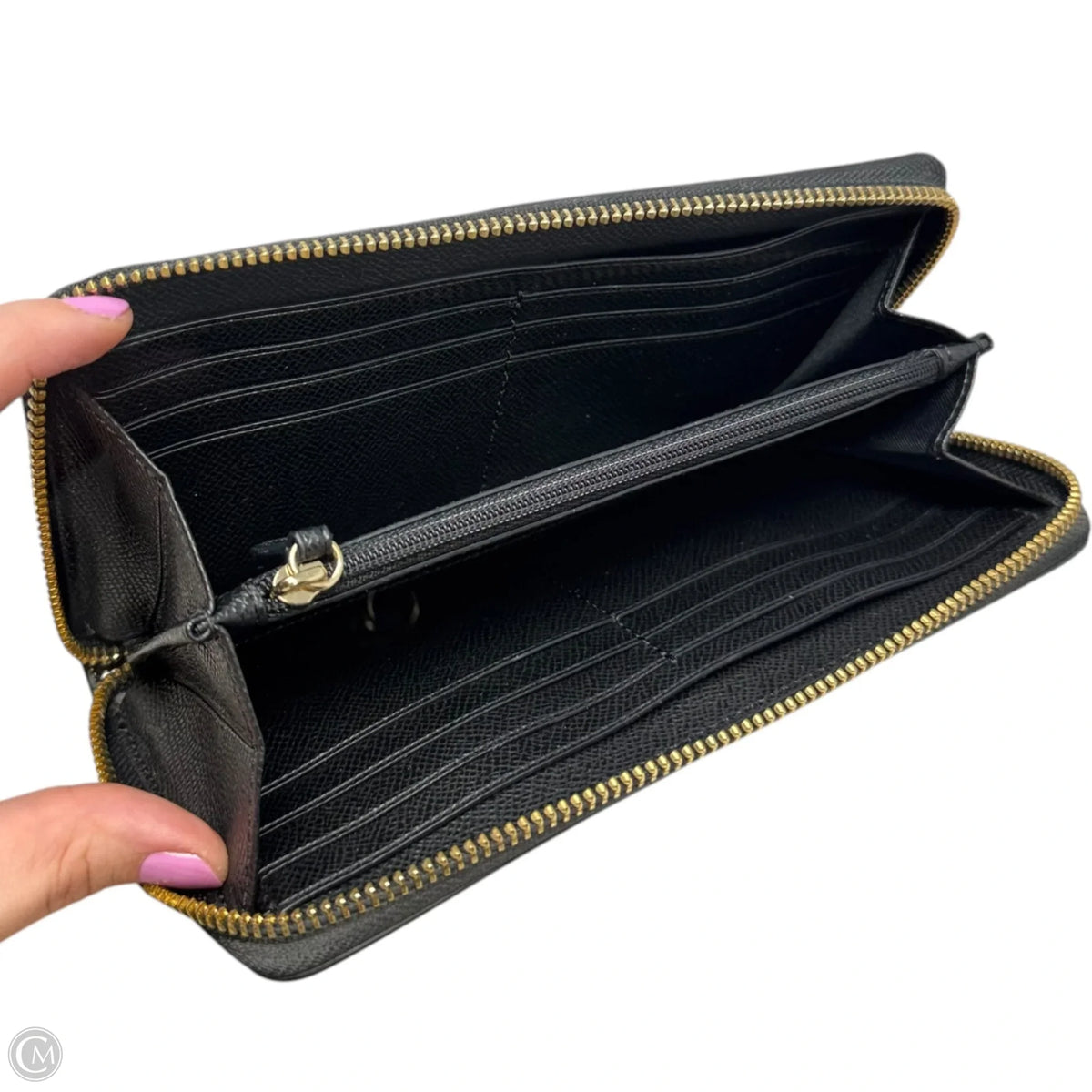 Debossed Long Zip Wallet Designer By Coach, Size: Medium