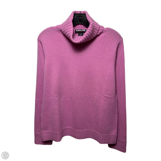 Turtleneck Sweater Cashmere By Kirkland In Pink, Size: Xl