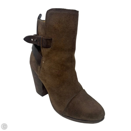 Kinsey Suede Boots Ankle Heels By Rag And Bone In Brown, Size: 7.5