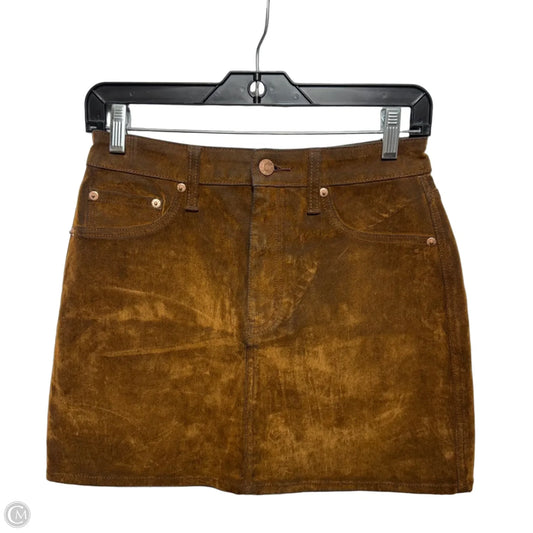 Velvet Skirt Mini & Short By Daze Denim In Brown, Size: 0/25