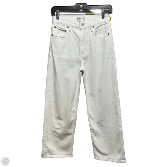 Straight Jeans Designer By Agolde In White Denim, Size: 0/25