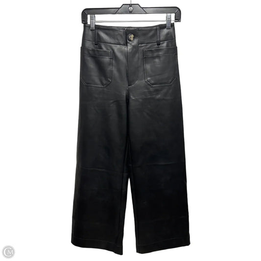 Colette Faux Leather Pants Wide Leg By Maeve In Black, Size: 0/25