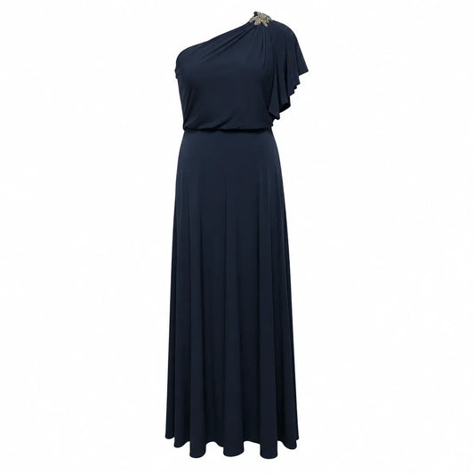 One Shoulder Dress Party Long By Jenny Yoo In Navy, Size: 8