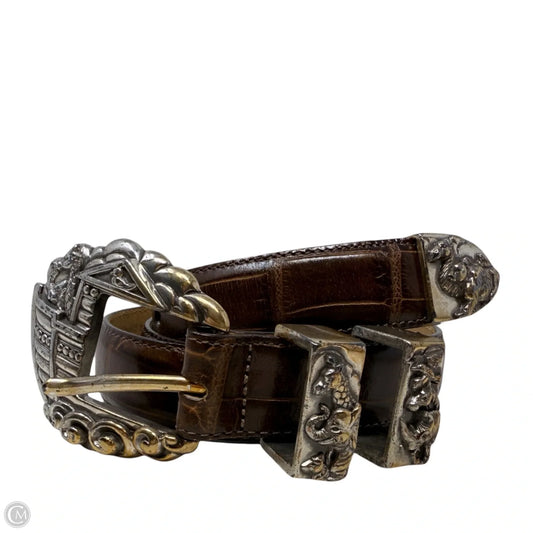 Museum Collection Noah’s Ark Croc Embossed Leather Belt Designer By Brighton, Size: Medium