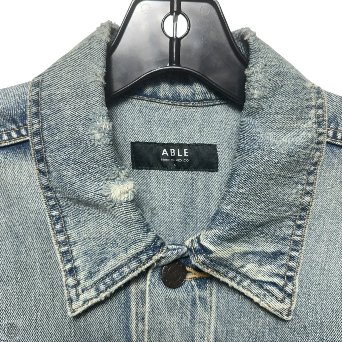 Jacket Denim By Able In Blue Denim, Size: L